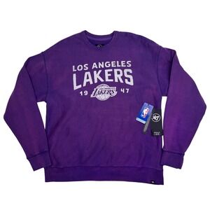 '47 Brand Los Angeles Lakers Crewneck Mens L Purple Dusted Sweatshirt NWT